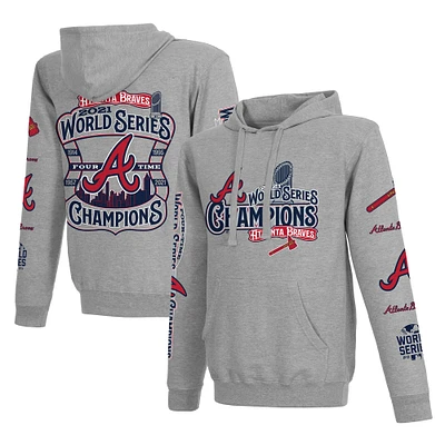 Sweat à capuche gris Fanatics pour hommes des Braves d'Atlanta Champions de la Série mondiale 2021