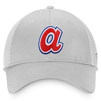 Men's Fanatics Gray Atlanta Braves Cooperstown Collection Core Trucker Snapback Hat