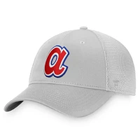 Men's Fanatics Gray Atlanta Braves Cooperstown Collection Core Trucker Snapback Hat