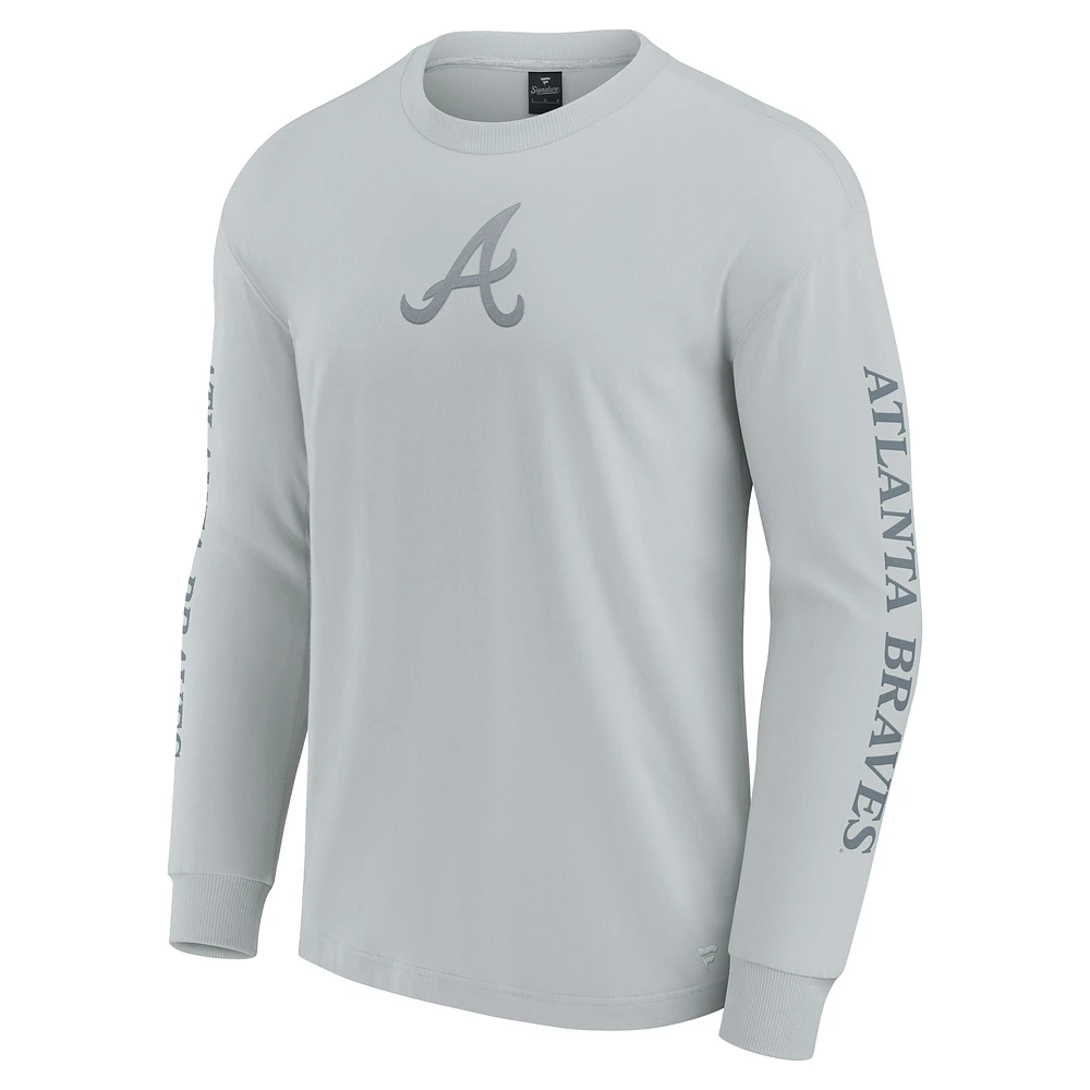 Men's Fanatics  Gray Atlanta Braves Elements Strive Long Sleeve T-Shirt