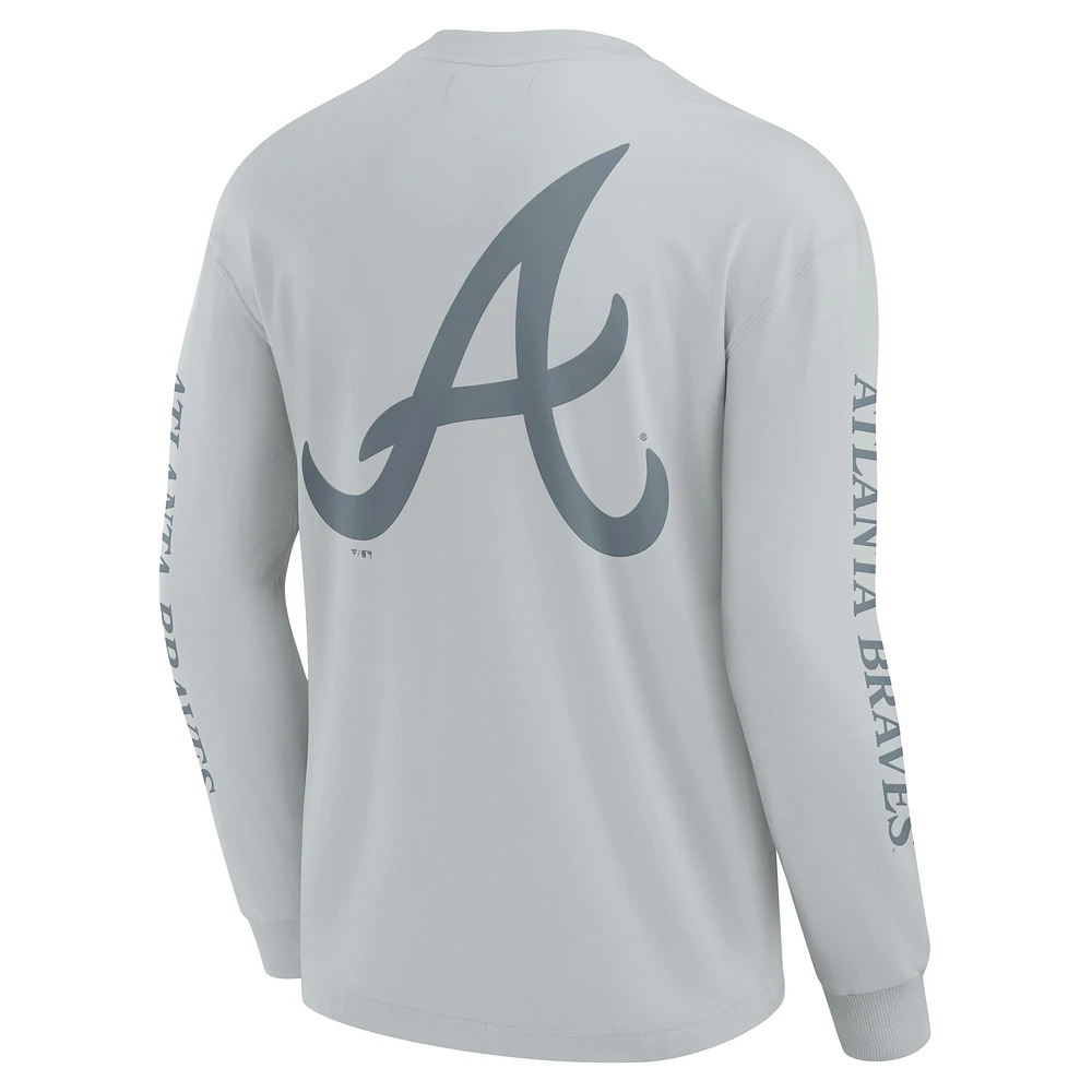 T-shirt à manches longues gris Atlanta Braves Elements Strive pour hommes Fanatics