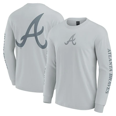 Men's Fanatics  Gray Atlanta Braves Elements Strive Long Sleeve T-Shirt