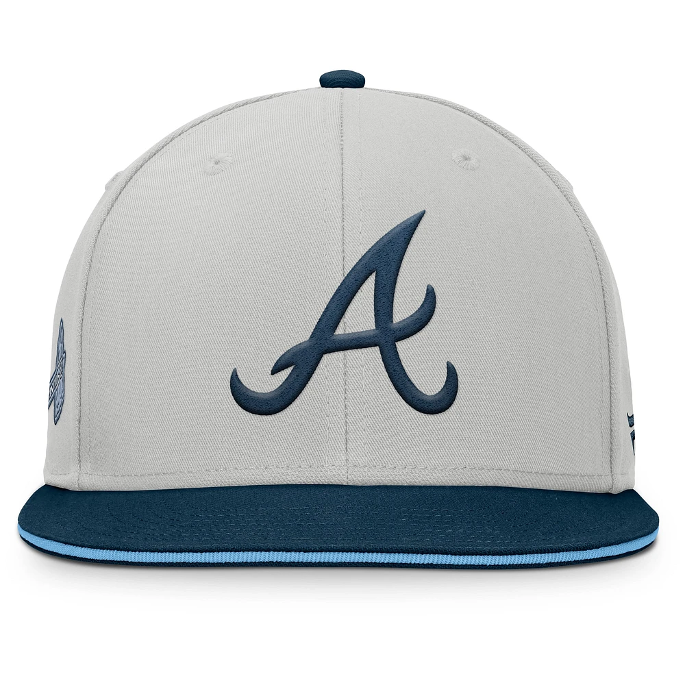 Men's Fanatics Gray Atlanta Braves Knuckleball Snapback Hat