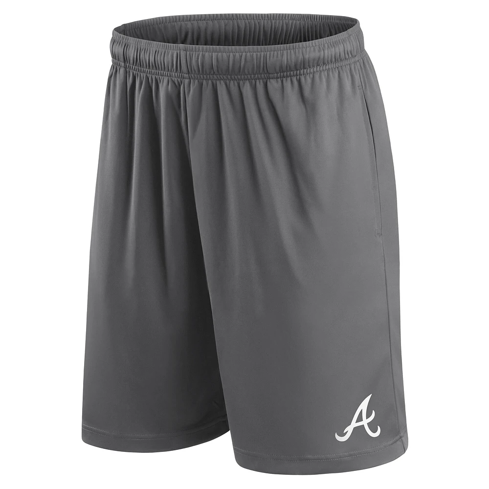 Men's Fanatics Gray Atlanta Braves Primary Logo Shorts