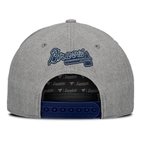 Casquette ajustable en forme de A avec patch en liège et éléments signature des Atlanta Braves Fanatics pour homme, gris