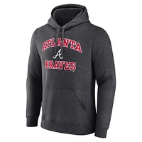 Men's Fanatics Heather Charcoal Atlanta Braves Heart & Soul Pullover Hoodie