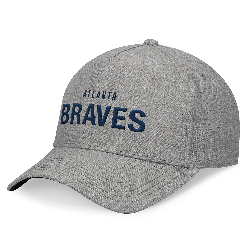 Casquette ajustable structurée en A pour hommes Fanatics Heather Grey Atlanta Braves Elements