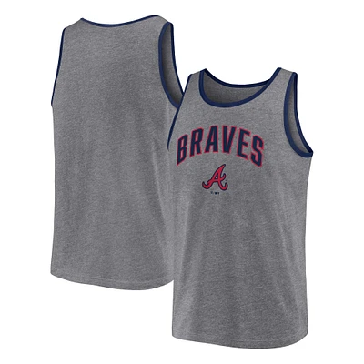 Débardeur primaire des Atlanta Braves Fanatics gris chiné pour hommes