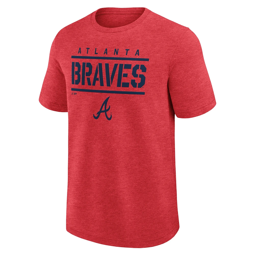 T-shirt Fanatics pour homme, rouge chiné, de qualité supérieure