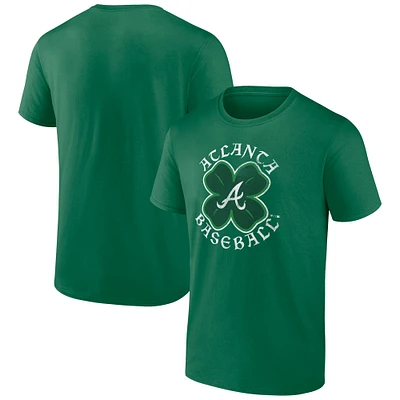 Men's Fanatics Kelly Green Atlanta Braves Celtic Clover T-Shirt