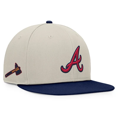 Men's Fanatics Khaki/Navy Atlanta Braves Team Two-Tone Snapback Hat