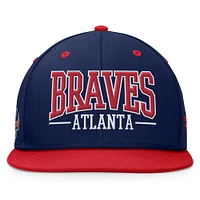 Men's Fanatics Navy/Red Atlanta Braves Fundamental Bold Snapback Hat