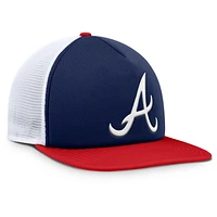 Casquette snapback en mousse fondamentale Atlanta Braves Fanatics pour hommes, bleu marine/blanc