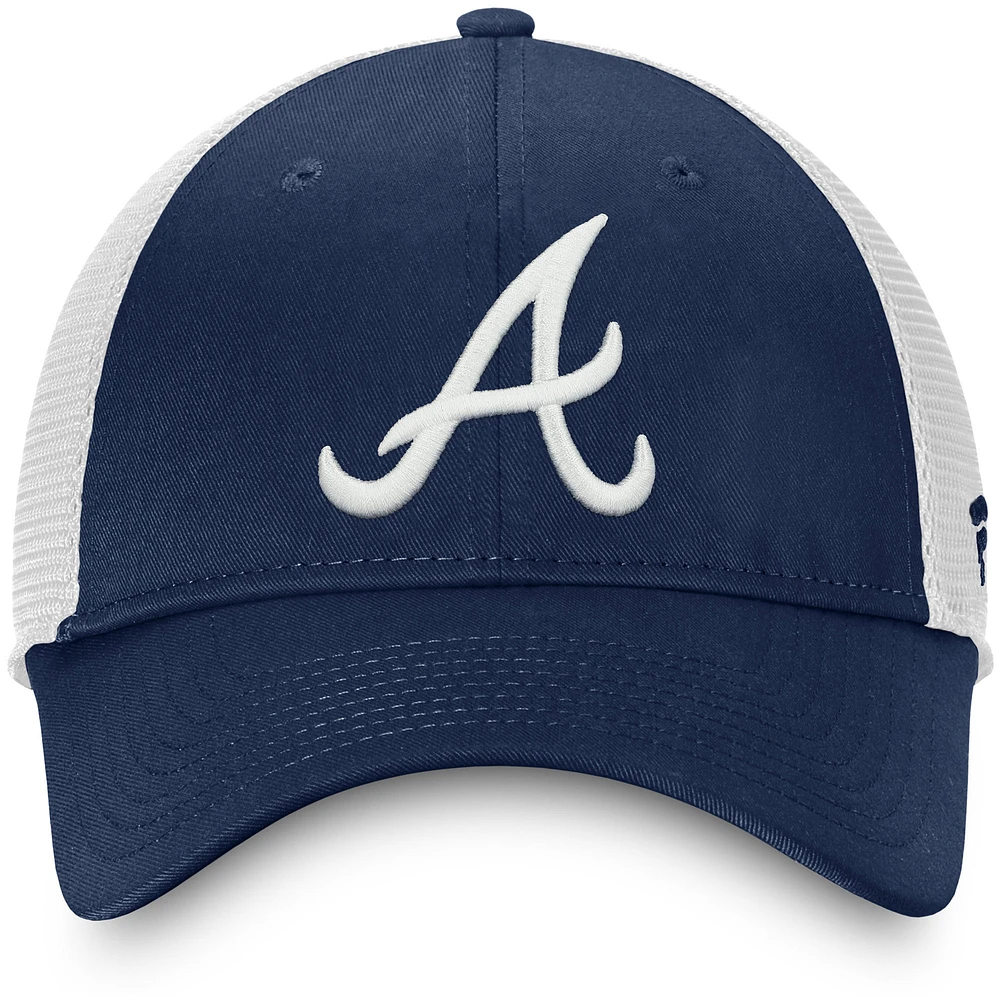 Men's Fanatics Navy/White Atlanta Braves Team Core Unstructured Trucker Adjustable Hat