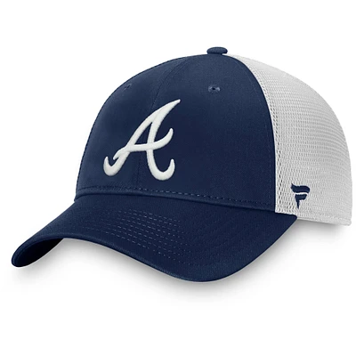 Men's Fanatics Navy/White Atlanta Braves Team Core Unstructured Trucker Adjustable Hat