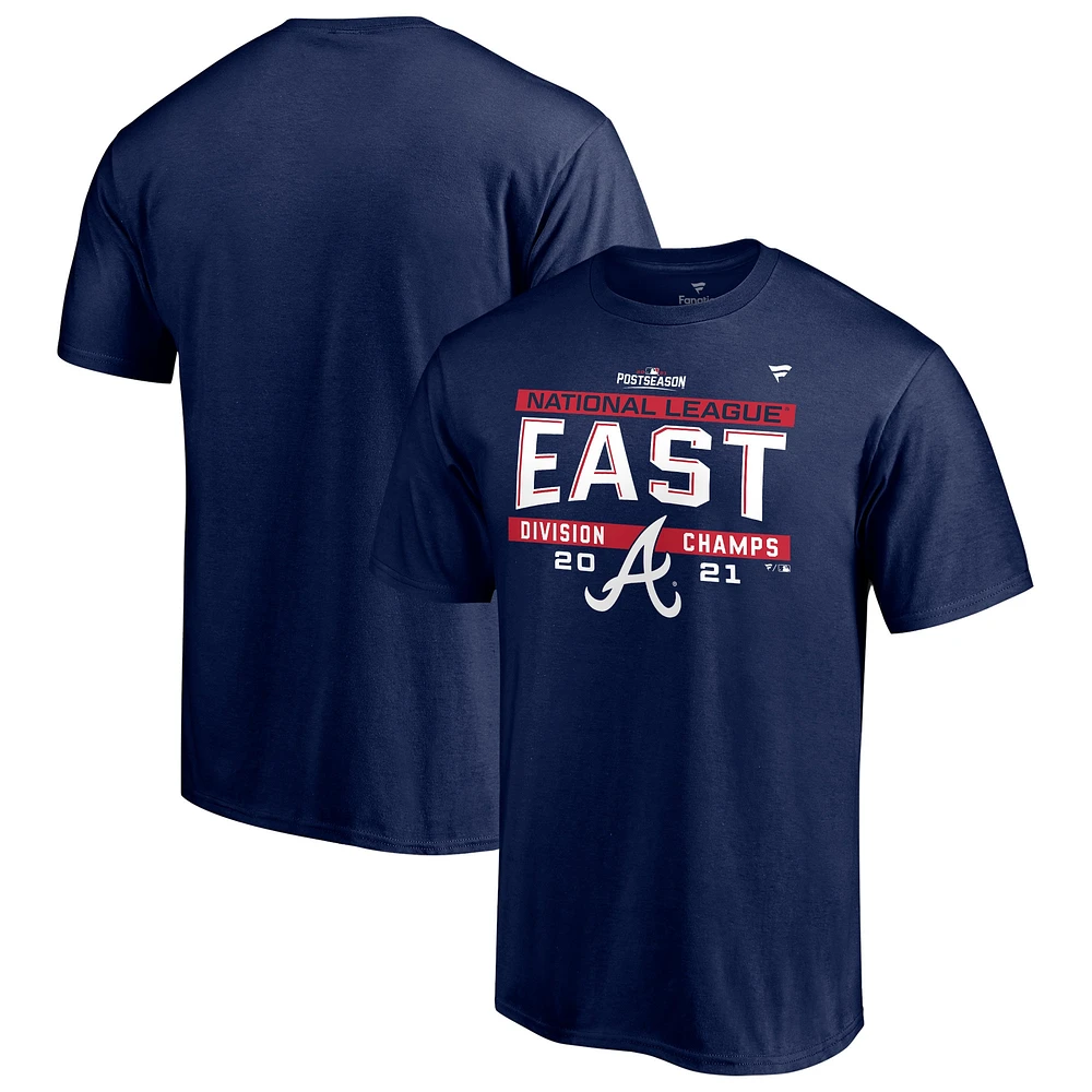 T-shirt des vestiaires champions de la division Est NL Fanatics Navy Atlanta Braves 2021 pour hommes