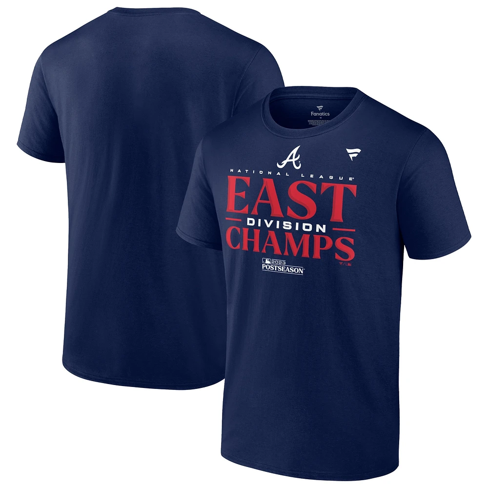 T-shirt Fanatics Navy Atlanta Braves 2023 NL East Division Champions Locker Room pour hommes, grand et