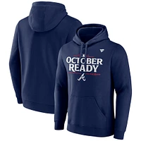 Sweat à capuche Fanatics Navy Atlanta Braves 2024 MLB Postseason Locker Room pour homme