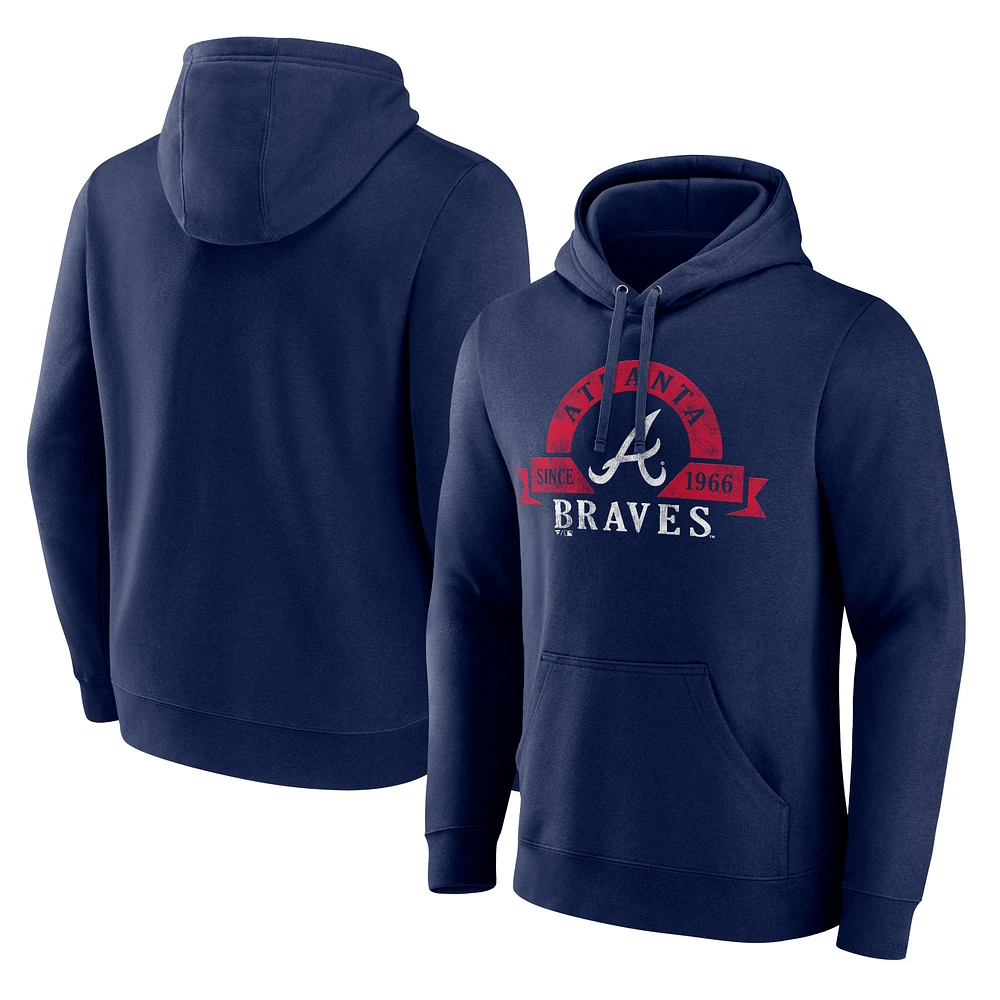 Sweat à capuche utilitaire Fanatics Atlanta Braves Big & Tall pour hommes, bleu marine