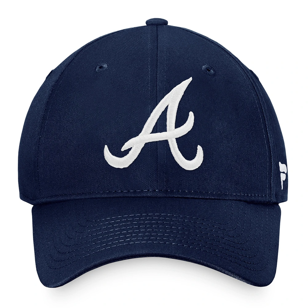 Casquette réglable Fanatics Navy Atlanta Braves Core pour hommes