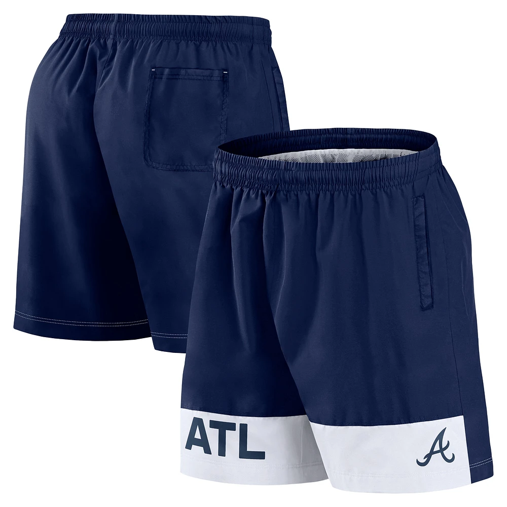 Short de bain Atlanta Braves Elements Fanatics pour hommes bleu marine