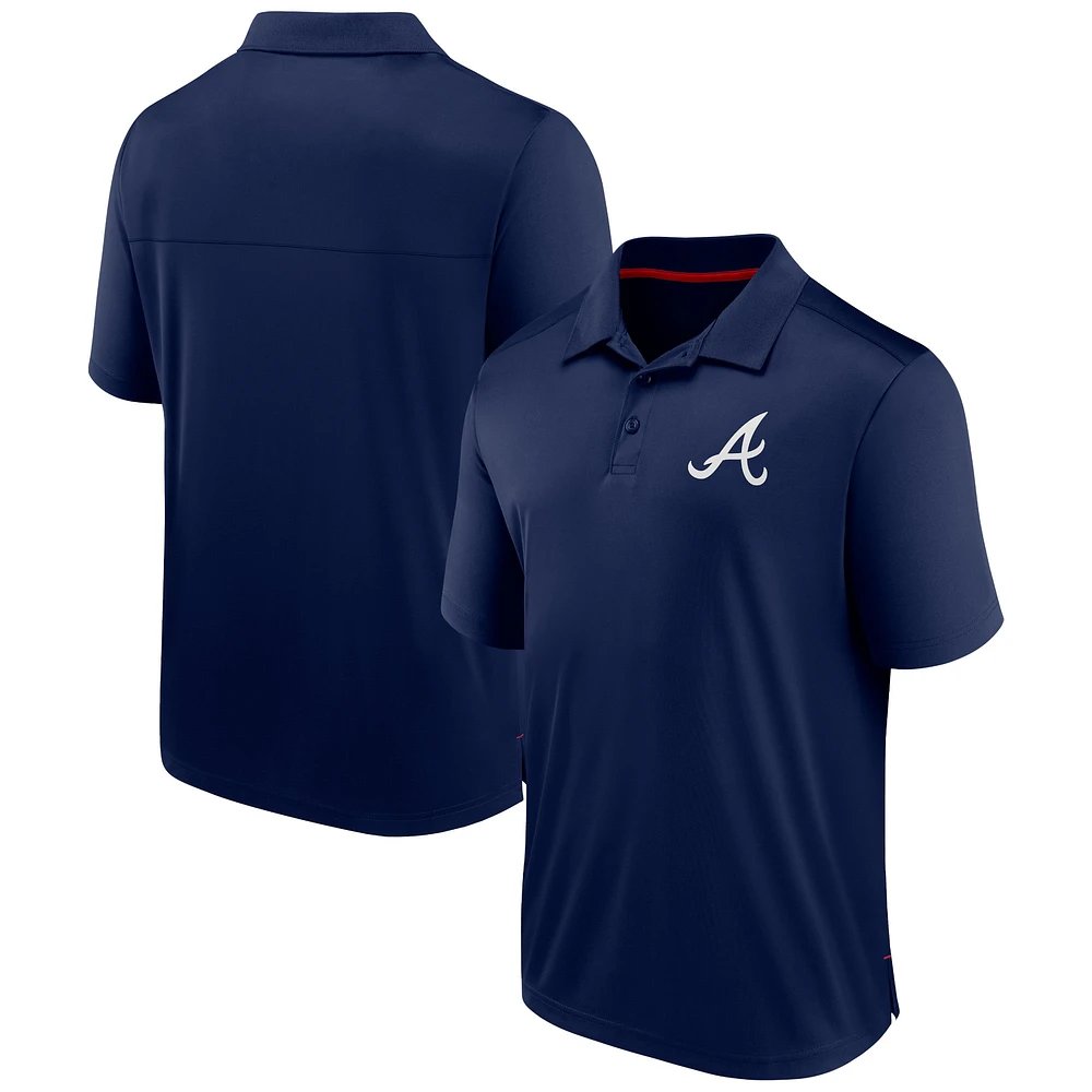 Polo ajusté Fanatics pour hommes, bleu marine, Atlanta Braves