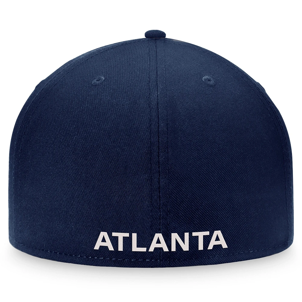 Men's Fanatics Navy Atlanta Braves Gothic Script Fitted Hat