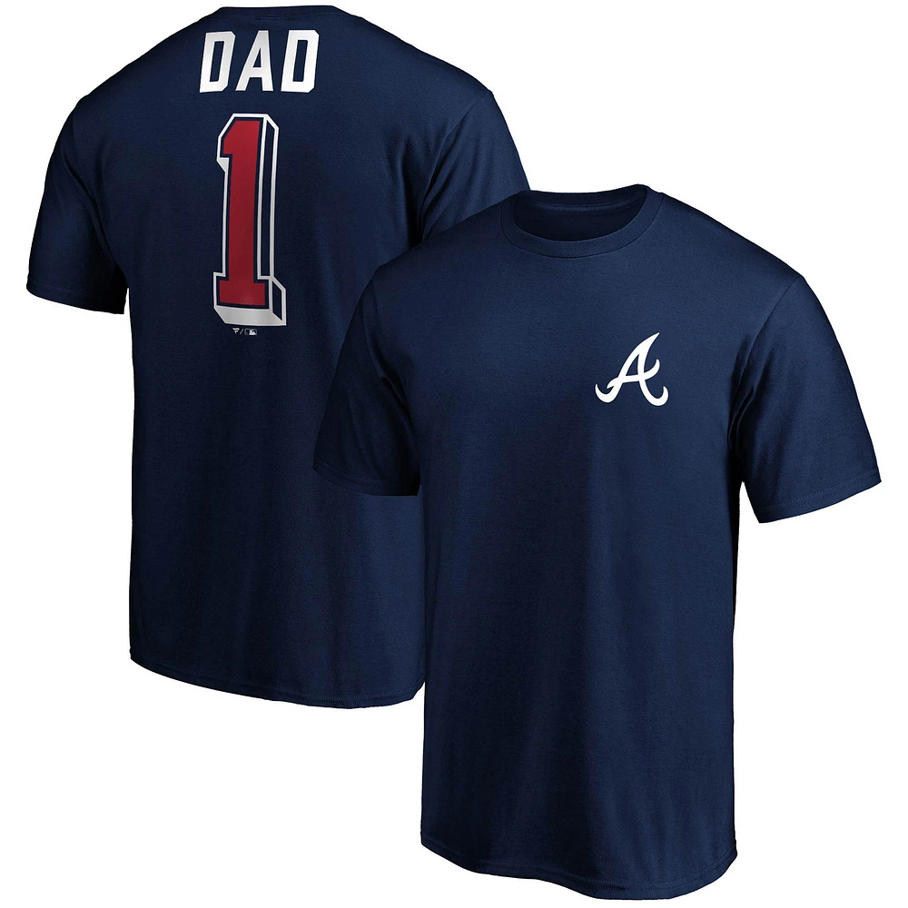 T-shirt de l'équipe numéro un des papas Atlanta Braves Fanatics pour hommes, bleu marine