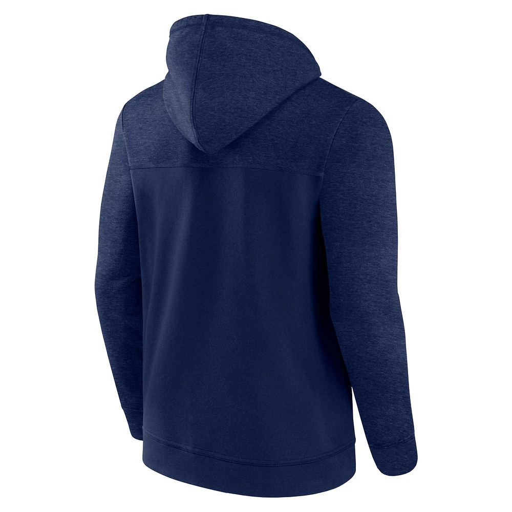 Sweat à capuche léger entièrement zippé pour hommes Fanatics Navy Atlanta Braves Offensive Line Up