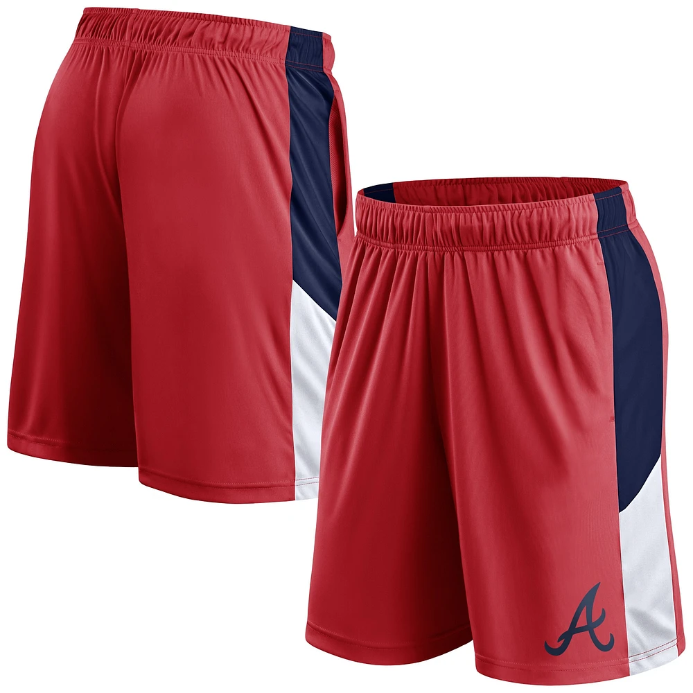 Short rouge avec logo principal des Atlanta Braves Fanatics pour hommes