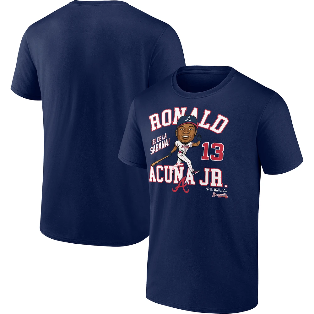 Men's Fanatics Ronald Acuña Jr. Navy Atlanta Braves Hometown Caricature T-Shirt