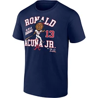 T-shirt fanatiques pour hommes Ronald Acuña Jr. Navy Atlanta Braves Hometown Caricature