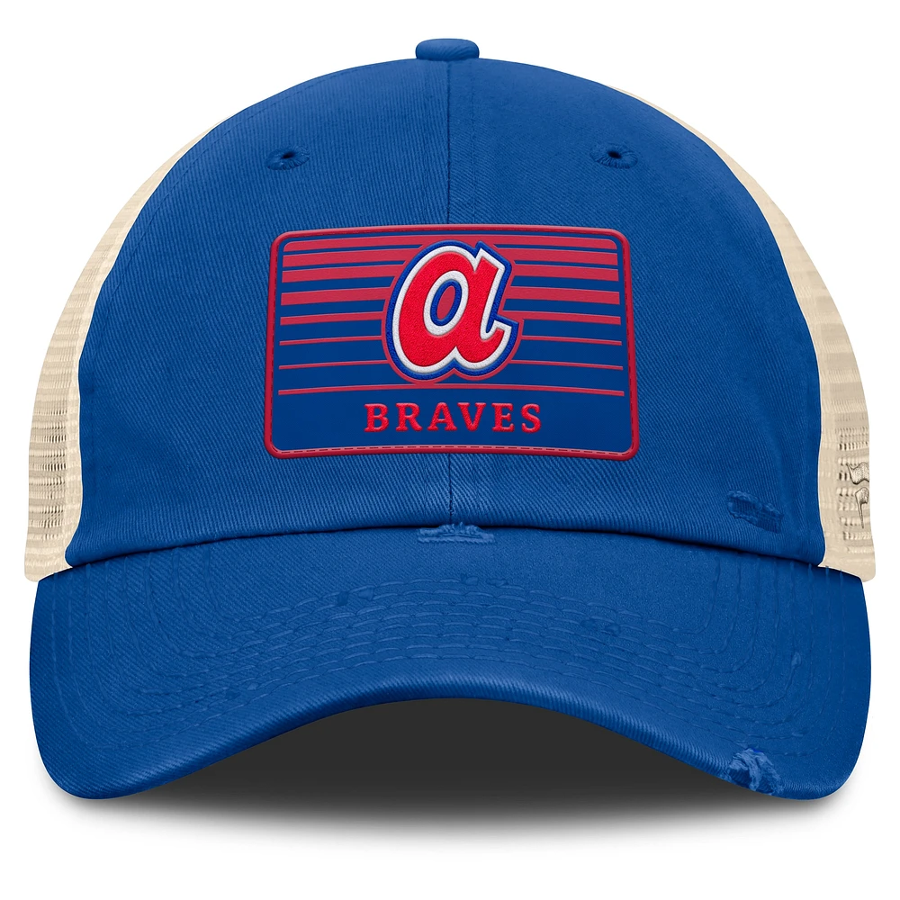 Men's Fanatics  Royal/Natural Atlanta Braves Cooperstown Collection Eastbound Mesh Adjustable Hat