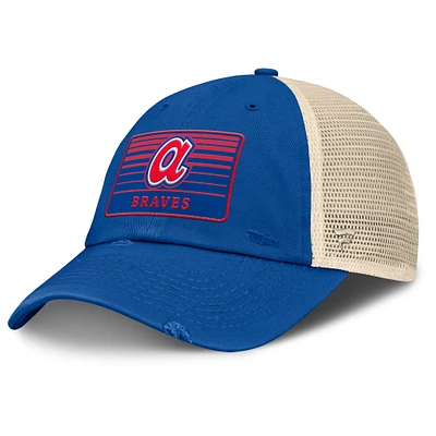 Men's Fanatics  Royal/Natural Atlanta Braves Cooperstown Collection Eastbound Mesh Adjustable Hat
