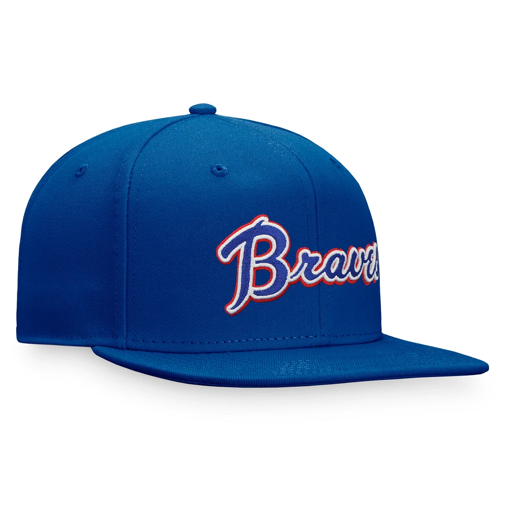 Casquette ajustée Fanatics Royal Atlanta Braves Cooperstown pour hommes