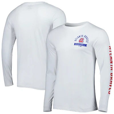 Men's Fanatics White Atlanta Braves Pressbox Long Sleeve T-Shirt