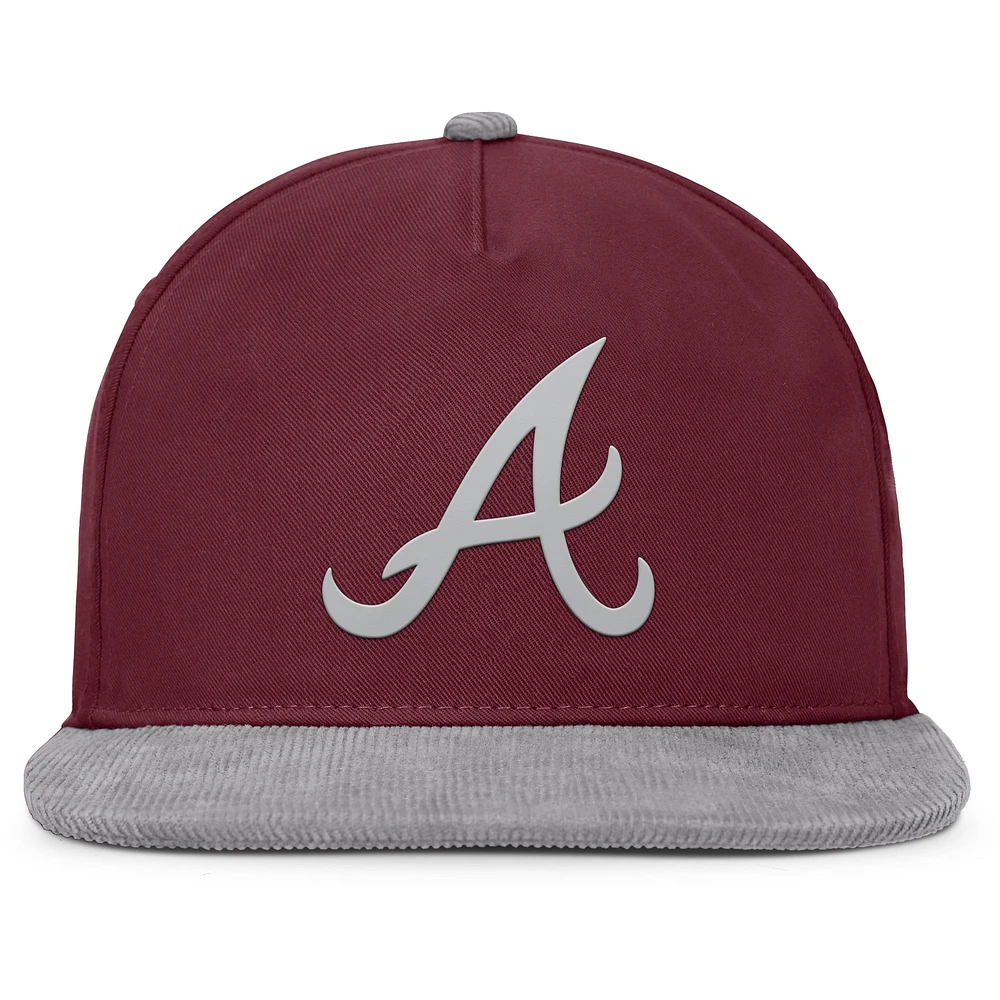 Men's Fanatics Wine Atlanta Braves Front Office Snapback Hat