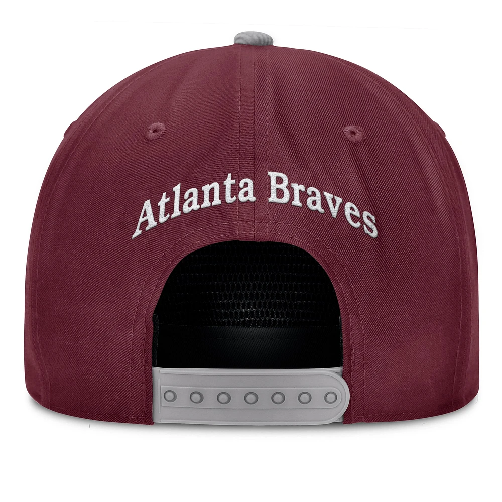 Men's Fanatics Wine Atlanta Braves Front Office Snapback Hat