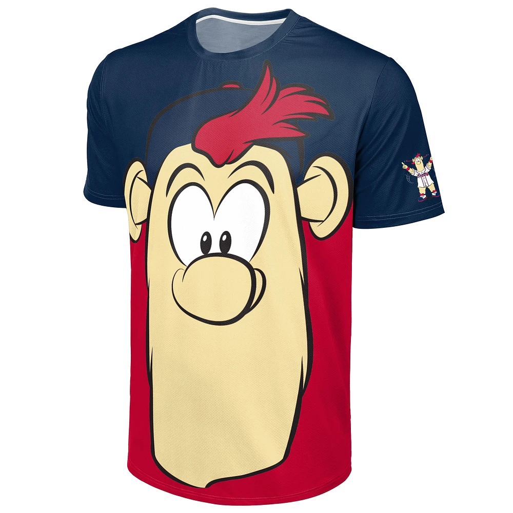 T-shirt FOCO bleu marine/rouge pour homme avec grand logo des Braves d'Atlanta