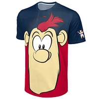 T-shirt FOCO bleu marine/rouge pour homme avec grand logo des Braves d'Atlanta