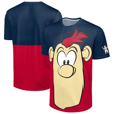 T-shirt FOCO bleu marine/rouge pour homme avec grand logo des Braves d'Atlanta