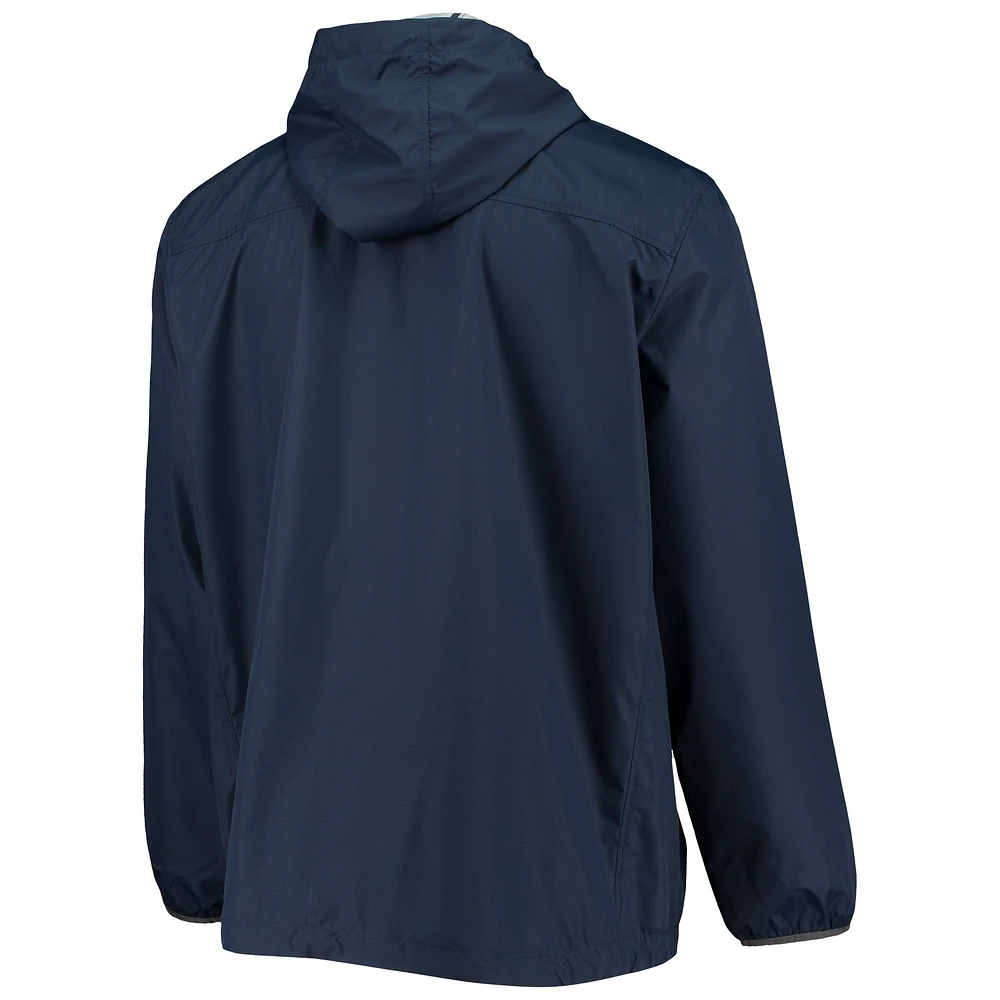 Men's G-III Sports by Carl Banks Navy Atlanta Braves Double Play Hoodie Full-Zip Jacket