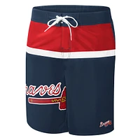 Men's G-III Sports by Carl Banks Navy Atlanta Braves Sea Wind Swim Shorts