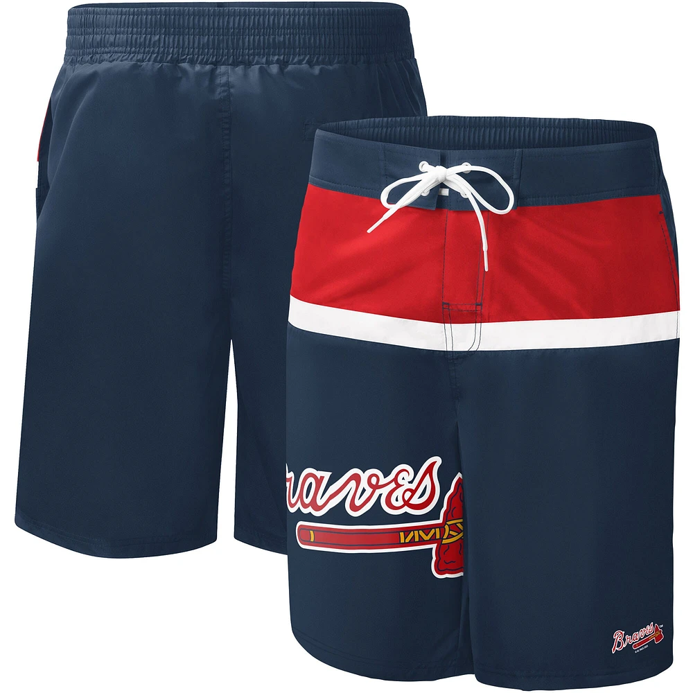 Men's G-III Sports by Carl Banks Navy Atlanta Braves Sea Wind Swim Shorts