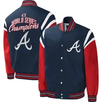 Men's G-III Sports by Carl Banks Navy Atlanta Braves Franchise Full-Snap Varsity Jacket Size: Large