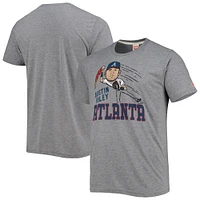 T-shirt à trois mélanges Hommage pour hommes Austin Riley Gris Atlanta Braves Caricature