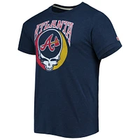 T-shirt à trois mélanges pour homme Homage Navy Atlanta Braves Grateful Dead