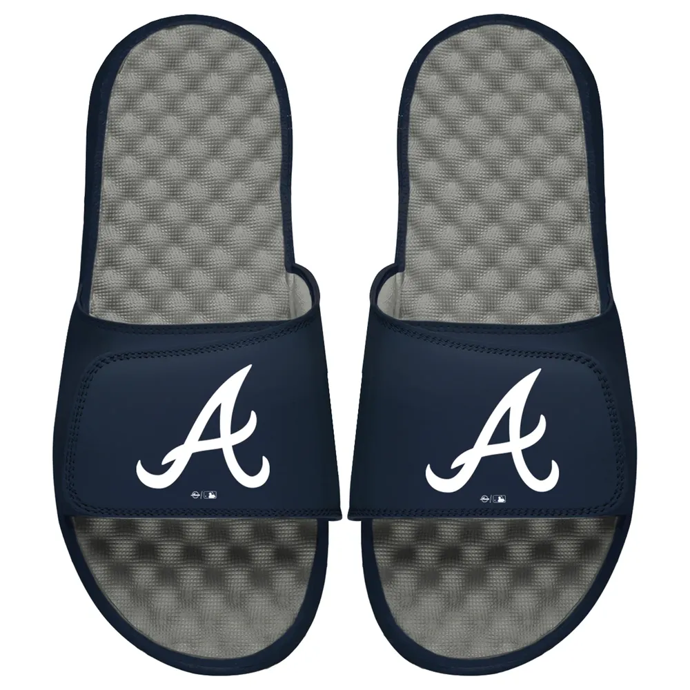 Lids Atlanta Braves ISlide Slide Sandals - Navy/Gray