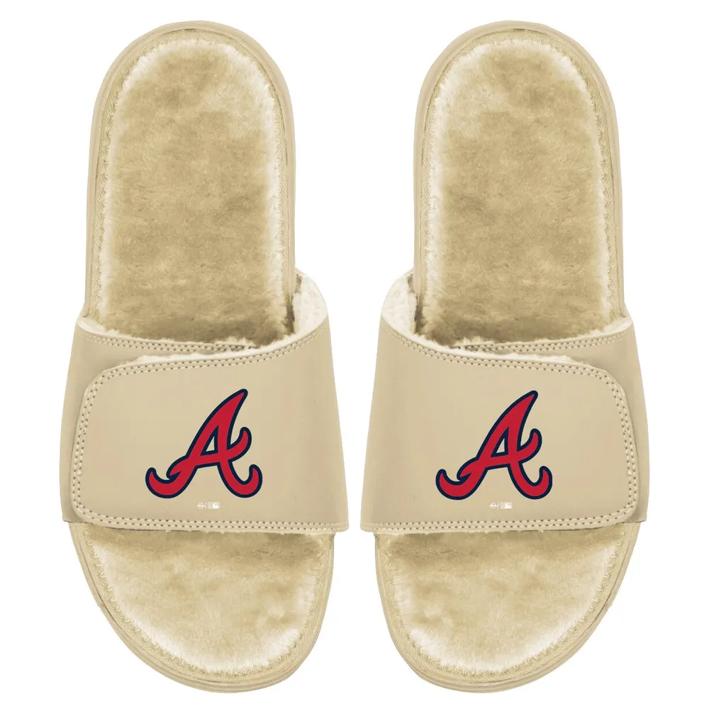 Atlanta Braves ISlide Dune Faux Fur Slide Sandals - Tan