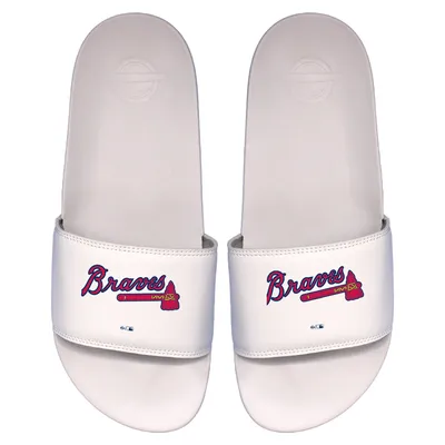 Atlanta Braves ISlide Primary Logo Motto Slide Sandals - White